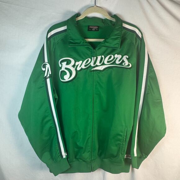 MLB Milwaukee Brewers Stitches Athletic Gear Full Zip Jacket Size Large Baseball - Picture 5 of 9